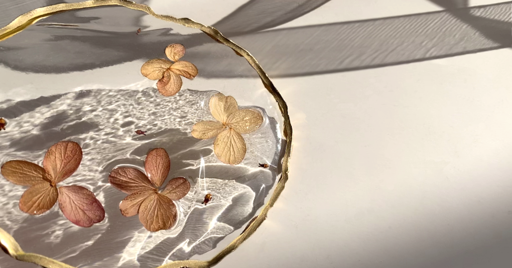 Hydrangea Flower Coaster with Gold Edge
