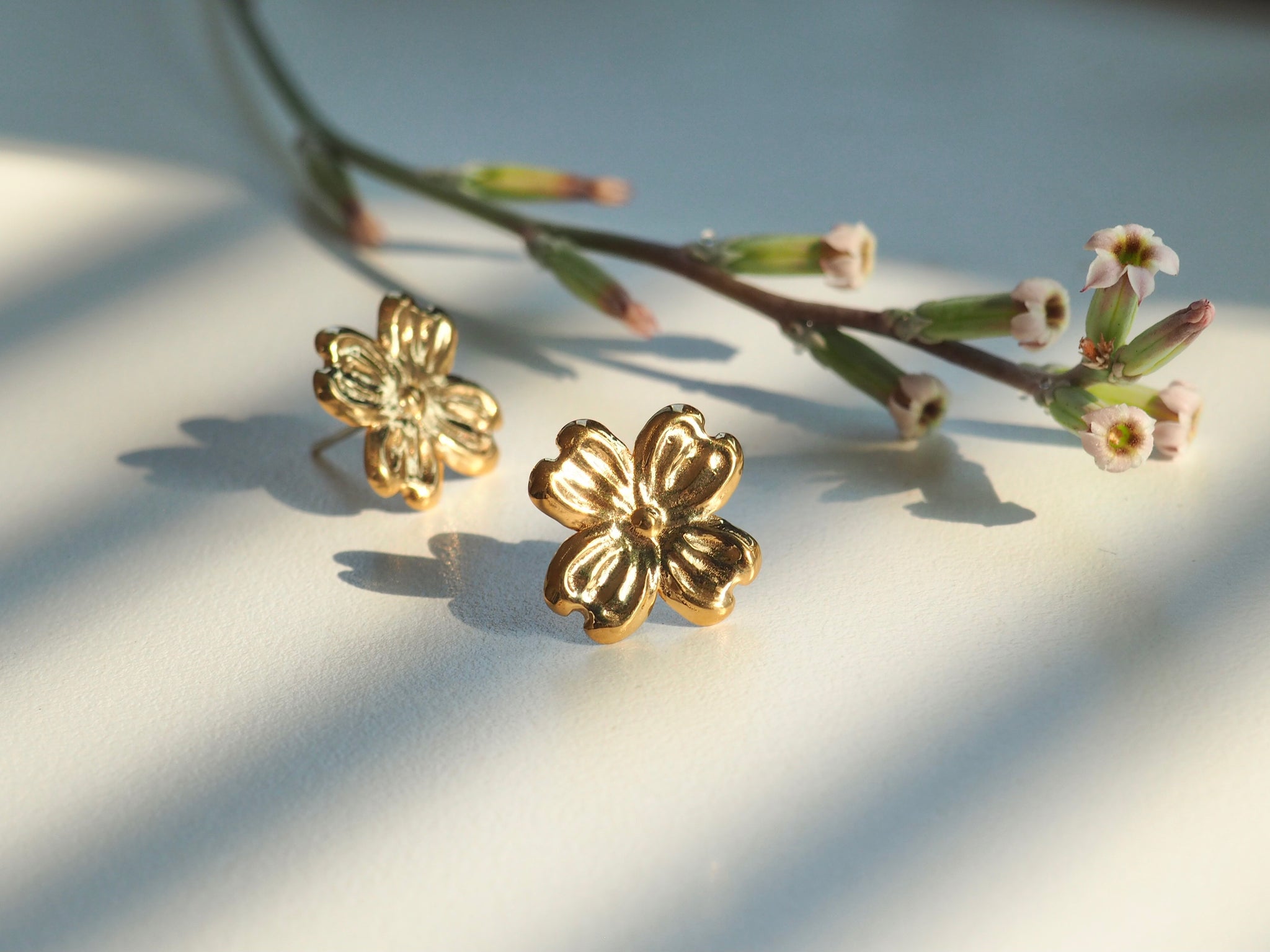 Dried 3D rose hoop earrings, Sterling silver post, Gifts for her, Botanical  earrings, Real flower earrings